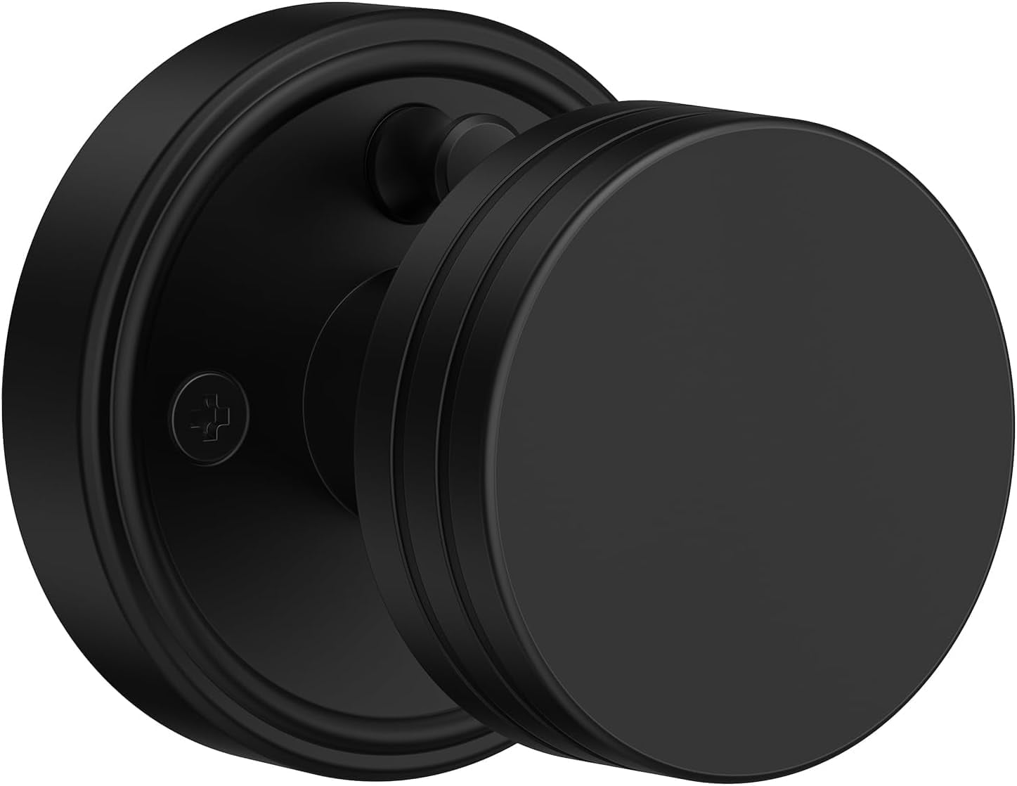 Klamerit Privacy Matte Black Door Knobs Heavy Duty Zinc Alloy Round Interior Door Knobs with Lock,for Bathroom & Bedroom