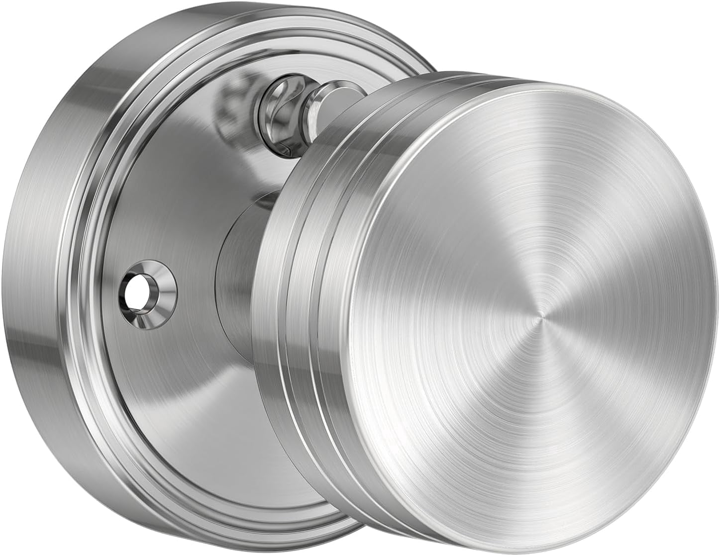 Klamerit Privacy Satin Nickel Door Knobs Heavy Duty Zinc Alloy Round Interior Door Knobs with Lock,for Bathroom & Bedroom