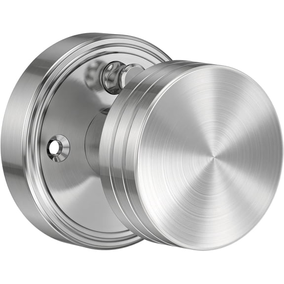 Klamerit Privacy Satin Nickel Door Knobs Heavy Duty Zinc Alloy Round Interior Door Knobs with Lock,for Bathroom & Bedroom