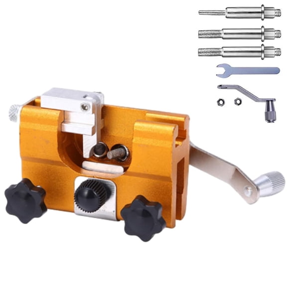 Klampero Chain Sharpener, Chain Saw Sharpener Tool, Portable Hand Crank Chainsaw Chain Sharpener Set, For Chain Saws Electric Saws (Yellow, Large)