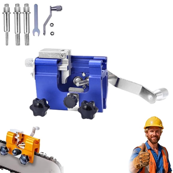 Klampero Chain Sharpener, Chain Saw Sharpener Tool, Portable Hand Crank Chainsaw Chain Sharpener Set, For Chain Saws Electric Saws
