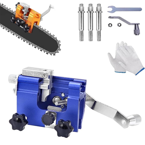 Klampero Chainsaw Sharpener, Chain Saw Sharpener Tool, Portable Hand Crank Chainsaw Sharpener Set, Universal Chain Saw Blade Sharpening Tool for Electric Saws, Fast & Precise