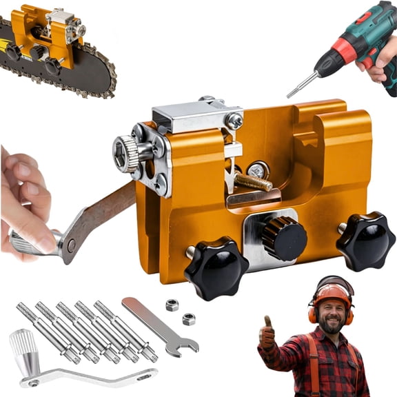 Klampero Chainsaw Sharpener, Manual Chain Saw Sharpener Tool Fast Precise Sharpening, Portable Chainsaw Chain Sharpener Kit for 4–22 Inch Gas & Electric Chainsaws, Easy to Use