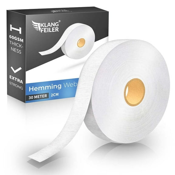 Klangfeiler 3.4" White Hemming Tape, 32 Yards