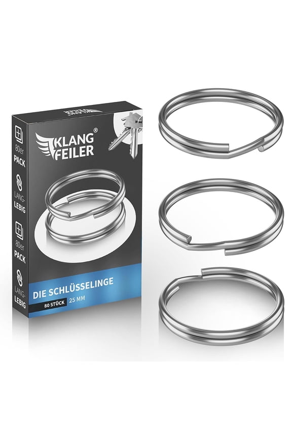 80 Split Key Ring Circle - 1 INCH - Durable Round Keyring
