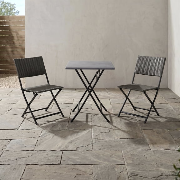 Klara 3pc folding bistro set-Dark Grey
