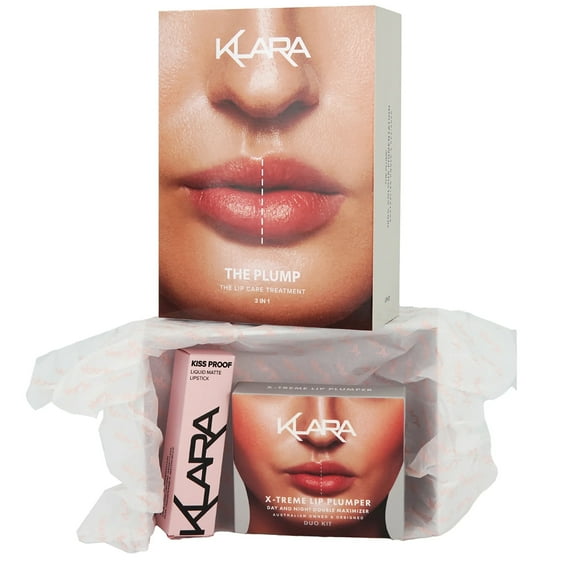 Klara Cosmetics The Plump Lip Care Treatment Kit, Lip Care Products, 3 Pc