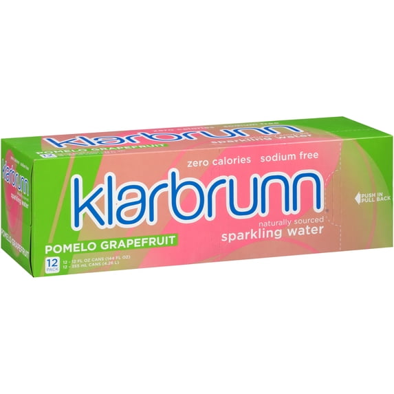 Klarbrunn Pomelo Grapefruit Naturally Sourced Sparkling Water, 12 fl oz 12 Pack Cans