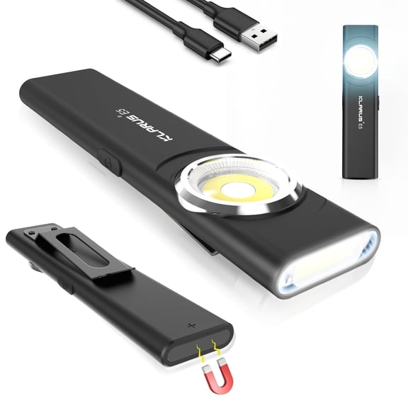 Klarus E5 Tactical Mini Flat EDC Flashlight,600 Lumens,8 Mode LED Flashlight,IPX4, with Magnetic base