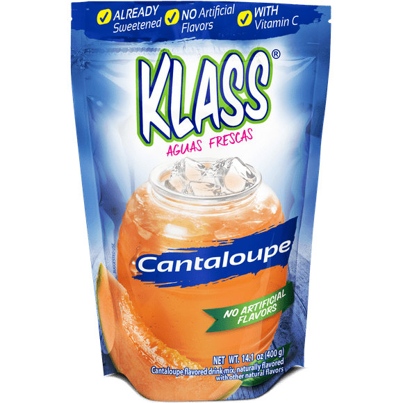 Klass Aguas Frescas Melon, with Vitamin C, Multiserve, Powdered Drink Mix, 14.1oz