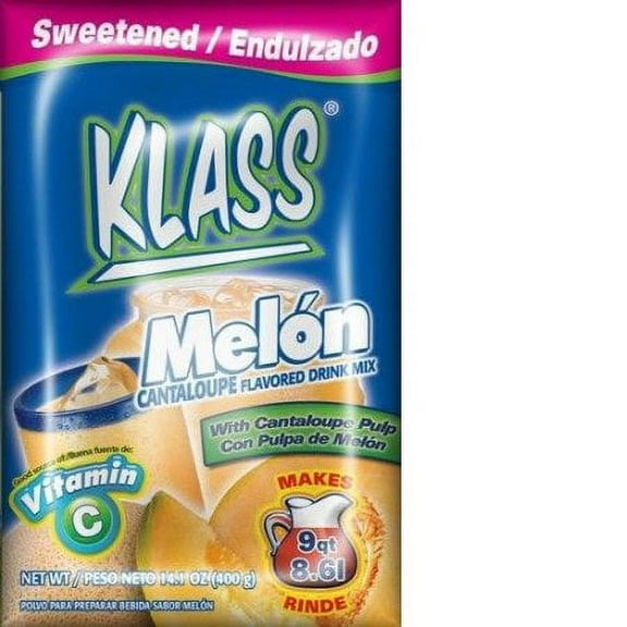 Klass Cantaloupe Melon Flavored Drink Mix 14.1 oz (Pack of 20)