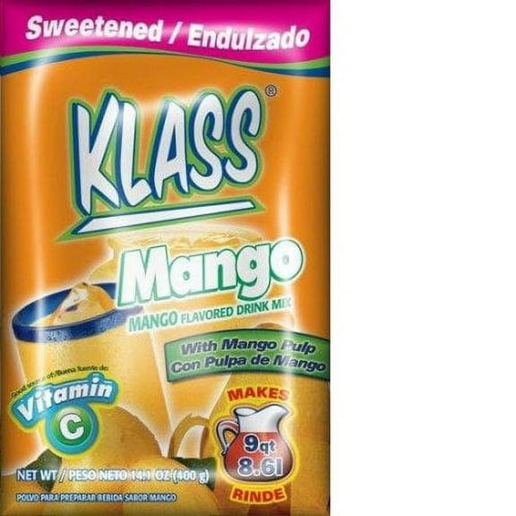 Klass Mango Drink Mix 14.1 oz (Pack of 14)
