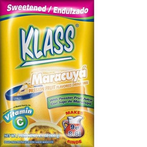 Klass Maracuya Passion Fruit Drink Mix 14.1 oz (Pack of 12)