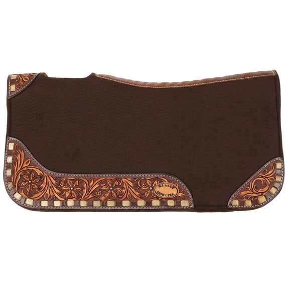 Klassy Cowgirl 28" x 30" Toffee Bloom Contoured Felt Saddle Pad