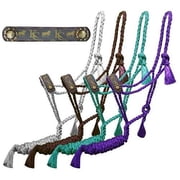 Klassy Cowgirl Woven Nylon Mule Tape Halter w/ Motif Overlay Brown