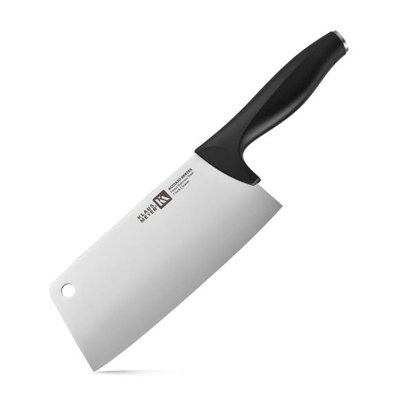 Klaus Meyer Acciaio High Carbon Stainless Steel 7 inch Kitchen Knife Cleaver (Black)