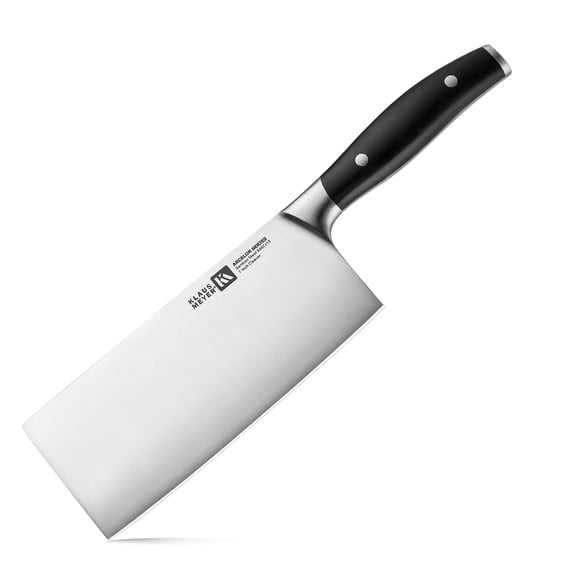Klaus Meyer Arcelor Cleaver Knife 7 Inch Chef's Cleaver Knife- 1.4034 German Steel with ABS Ergonomic Handle, Ultra Sharp and 2.2mm Blade Thickness, for Home/Restaurant