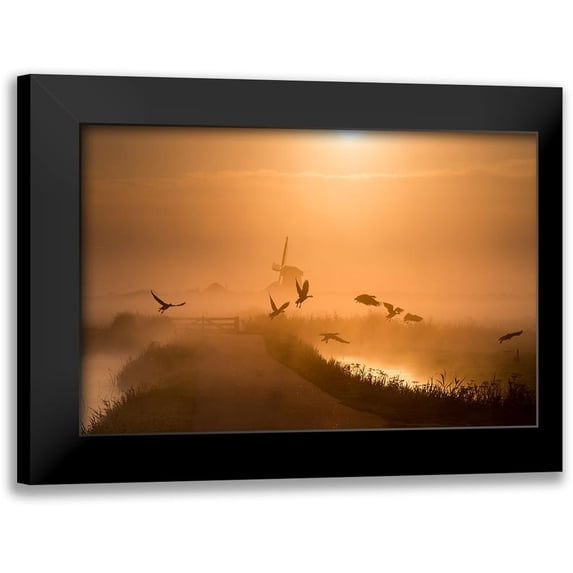 Klaverdijk, Harm 24x17 Black Modern Framed Museum Art Print Titled - Sunrise Flight