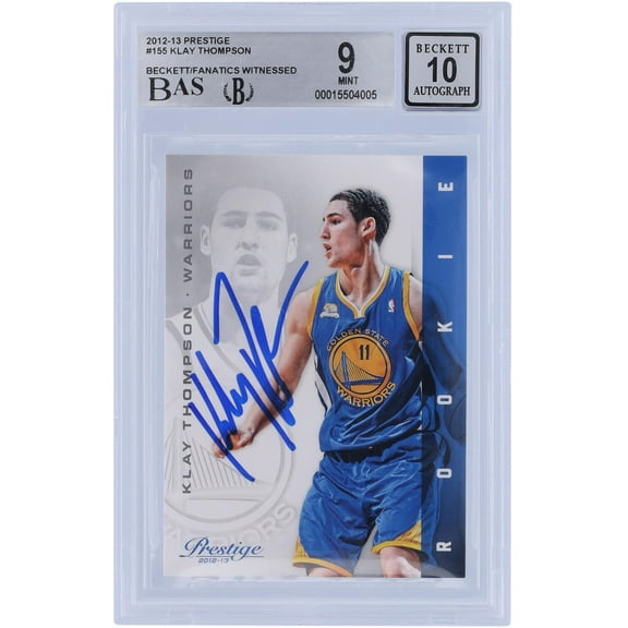Klay Thompson Golden State Warriors Autographed 2012-13 Panini Prestige #155 Beckett Fanatics Witnessed Authenticated 9/10 Rookie Card - Fanatics Authentic Certified