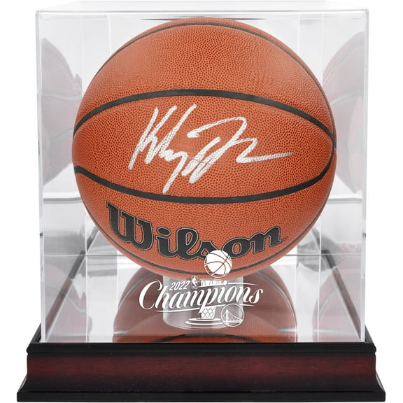 Klay Thompson Golden State Warriors Autographed Wilson Indoor/Outdoor Basketball with Mahogany Team Logo Display Case - Fanatics Authentic Certified