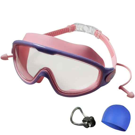 Klds Swim Goggles Leak-Proof Anti-Fog UV Protection Wide View Adjustable Strap Comfortable Silicone Swimming Goggles for B0ys GirIs Indoor Outdoor Pool Beach Water Sports