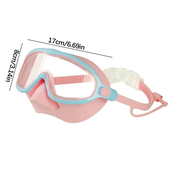 Klds Swimming Goggles for Snorkeling & Freediving - Wide View Anti-Leak Comfortable Nose Cover for Ages 4-16, Secure Fit for Indoor & Outdoor Water Activities