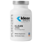 Klean ATHLETE Klean Zinc | Support for Immune System Function | NSF Certified for Sport | 100 Chewable Tablets | Natural Orange Flavor