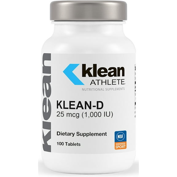 Klean ATHLETE Klean-D 25 mcg (1,000 IU) | Targeted Support When the Body Can't Produce Vitamin D Naturally | NSF Certified for Sport | 100 Tablets