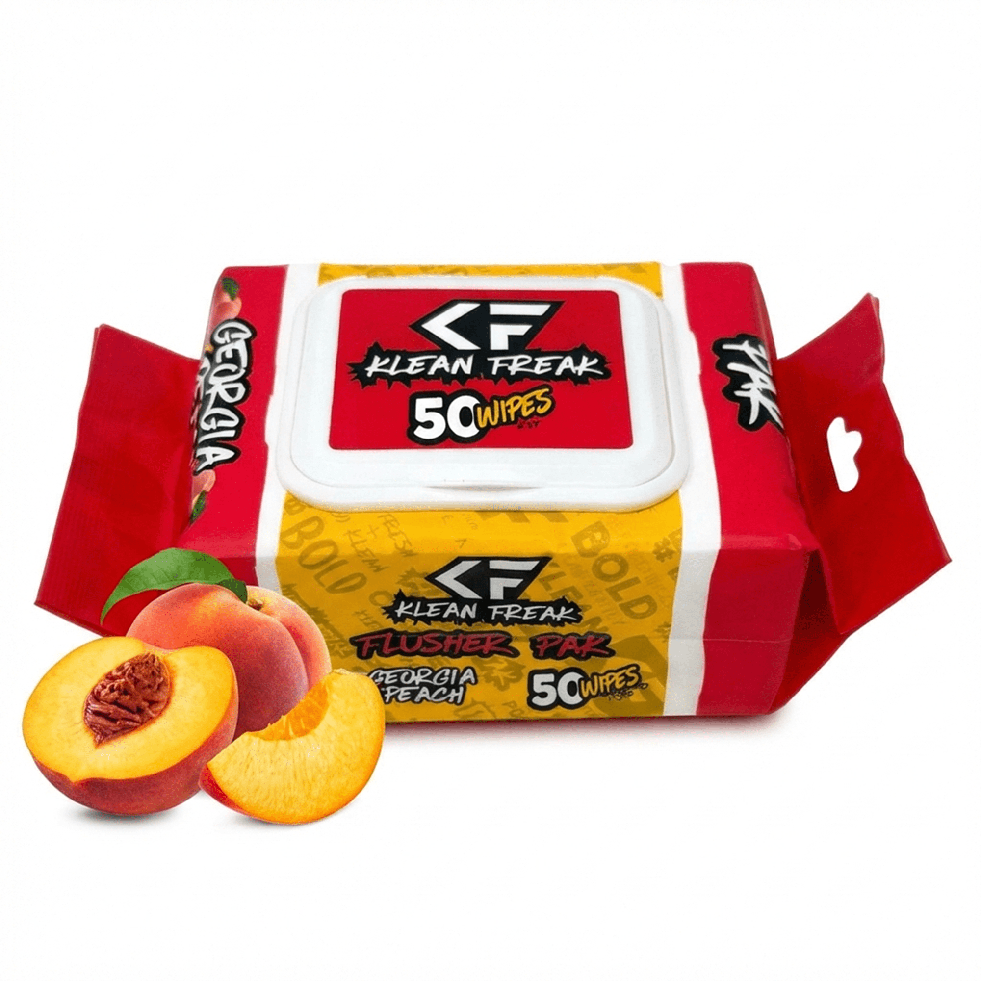 Klean Freak Flushable Wipes, Georgia Peach, 50 Wipes, Biodegradable