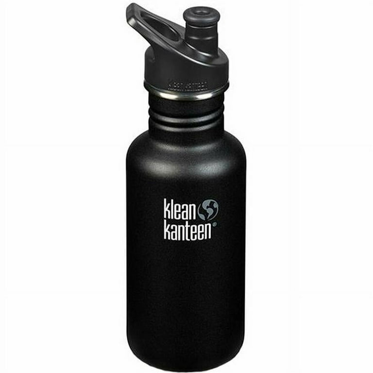 Klean Kanteen Classic 18oz, Shale Black Bottle with 3.0 Sport Cap