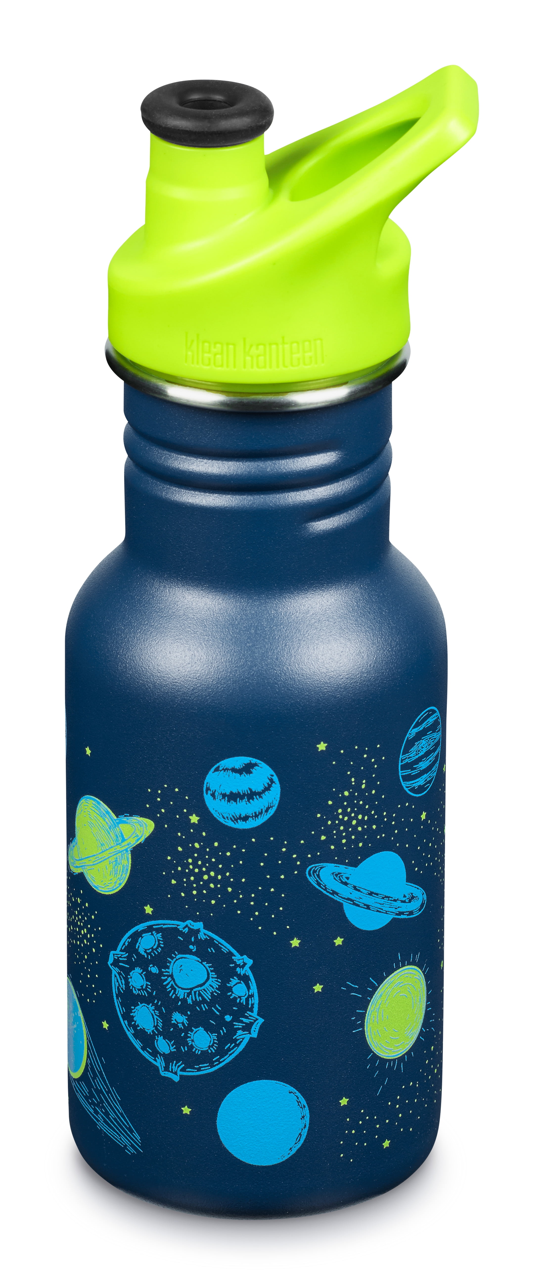 Klean Kanteen 12 fl oz Stainless Steel Kid Water Bottle Sport Cap Planets 