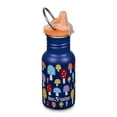 thumbnail image 1 of Klean Kanteen 12 oz Classic Kid's Sippy Bottle - For Little Hands - With Dust Cover & Attachable Loop - Durable, BPA-Free, Stainless Steel Material - Fits Interchangeable Caps - Mushrooms, 1 of 6