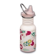 Klean Kanteen 12 oz Classic Kids Sippy Bottle - For Little Hands - With Dust Cover & Attachable Loop - Durable, BPA-Free, Stainless Steel Material - Fits Interchangeable Caps - Leaping Unicorns