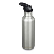 Klean Kanteen 27 oz Classic Water Bottle with Flip Seal Sport Cap & Straw - 100% Leakproof Spout & Cap - Durable, BPA-Free & Stainless Steel Material - Easy-Sip Water Bottle - Brushed