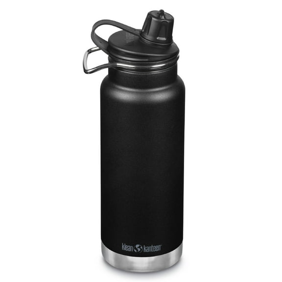 Klean Kanteen 32 fl oz Stainless Steel Insulated Water Bottle Chug Cap Black, 1