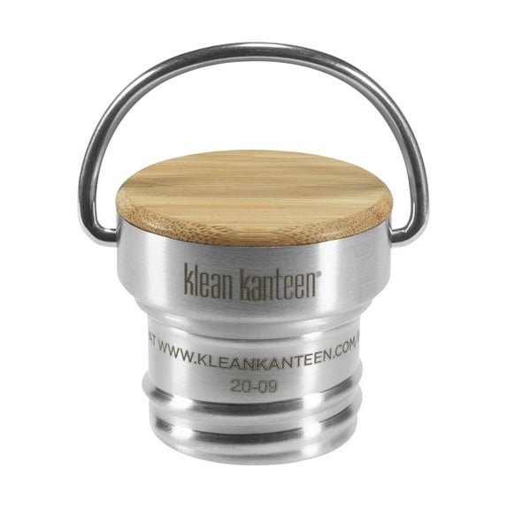 Klean Kanteen Bamboo Cap - Leak-Proof, Stainless Steel Water Bottle Lid for Classic Klean Kanteens - Brushed Stainless Steel