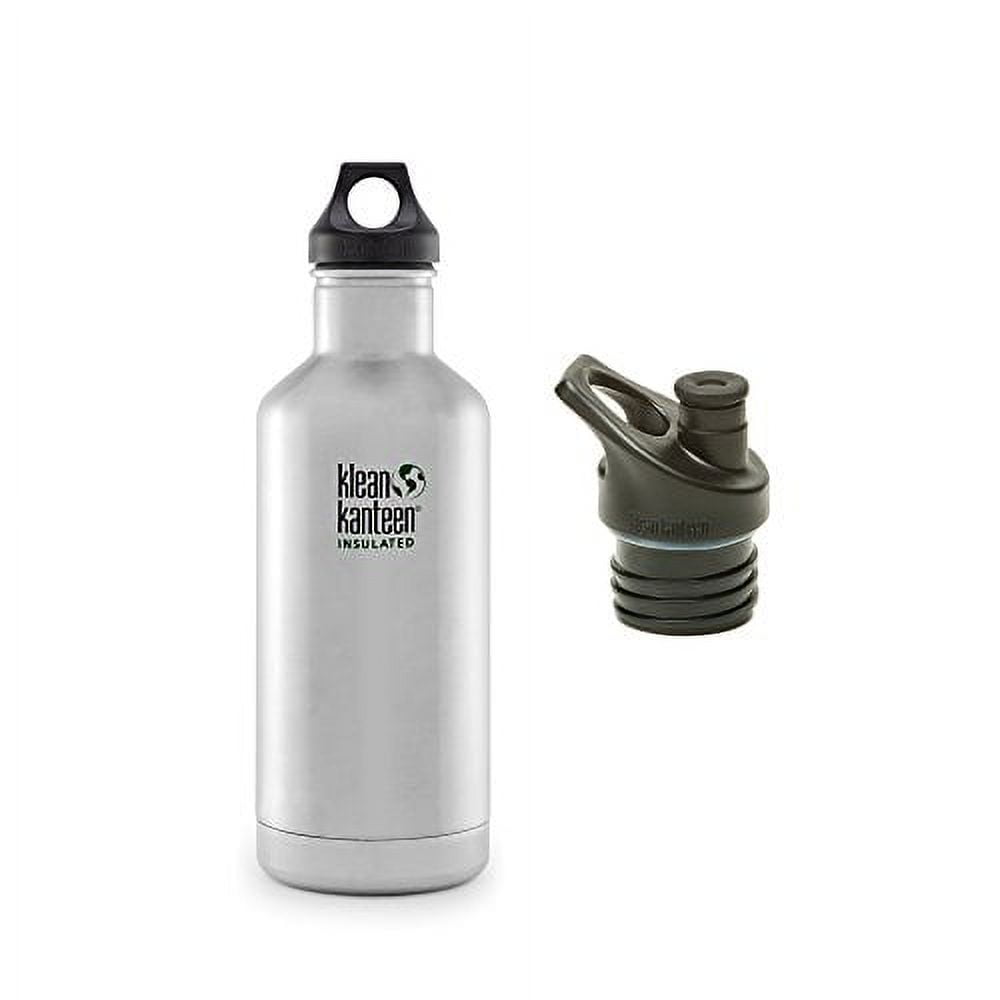 Klean Kanteen Classic Insulated Bottle Bundle with 2 Caps (Brushed