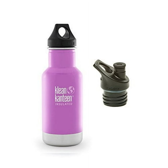 Klean Kanteen Classic Insulated Bottle Bundle with 2 Caps (Meadow Flower, 12 OZ)