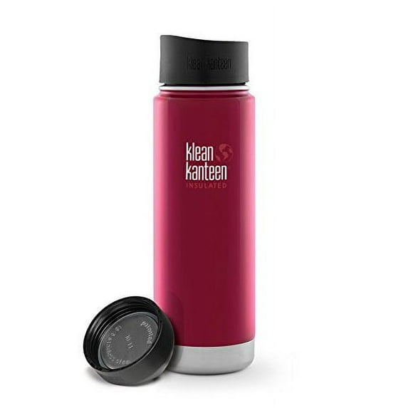 Klean Kanteen Coffee Set Wide Mouth Insulated Bottle w/ 2 Caps (Loop Cap and Cafe Cap) (Roasted Pepper, 20 Ounce)