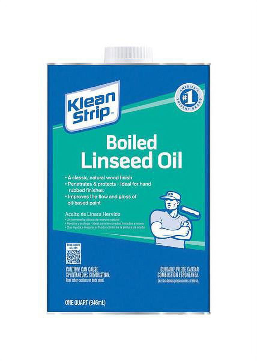 Klean Strip Boiled Linseed Oil 1 Quart with Centaurus AZ Paintbrush  Protects Seals Unfinished Wood Produce Beautiful Finish Waterproof Wood  Improves Flow Gloss Pure Non-Toxic Quick Drying