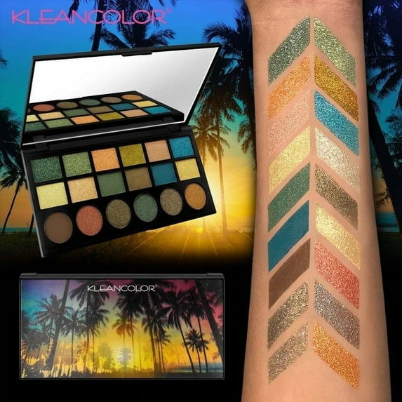 KleanColor Tropical Passion Eyeshadow Palette with Mirror- 18 shades