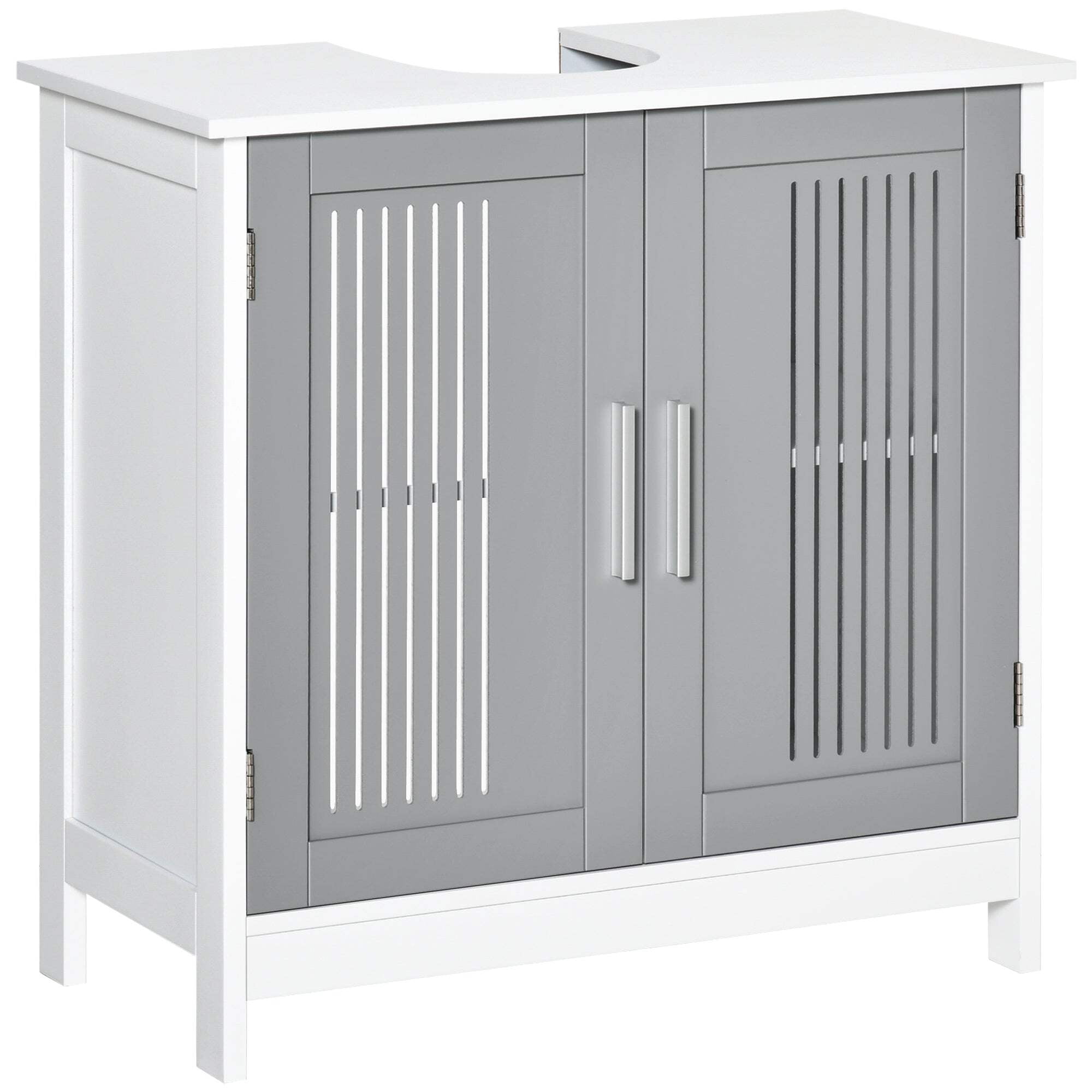 Kleankin Modern Under Sink Cabinet With 2 Doors, Pedestal Under Sink Bathroom Cupboard, Bathroom ...
