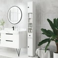 thumbnail image 1 of Kleankin Open Shelves Bathroom Storage Cabinet, Door Cabinets, Toilet Paper Cabinet, White, 1 of 8