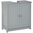 thumbnail image 1 of Kleankin Pedestal Sink Storage Cabinet,Vanity Base Cabinet,Under Sink Bathroom Cabinet with U-Shape Cut-Out and Adjustable Internal Shelf,Gray,Gray Mdf Bath Faucets Bathroom Vanities, 1 of 9