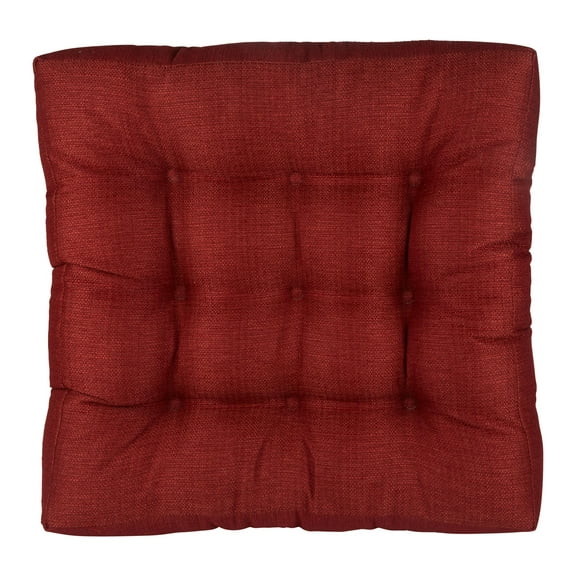 Klear Vu Gripper Non-Slip Floor Cushions for Adults, Extra Thick Square Meditation Pillow, Ideal for Yoga, Seating or Lounging, 21"x21", Flame