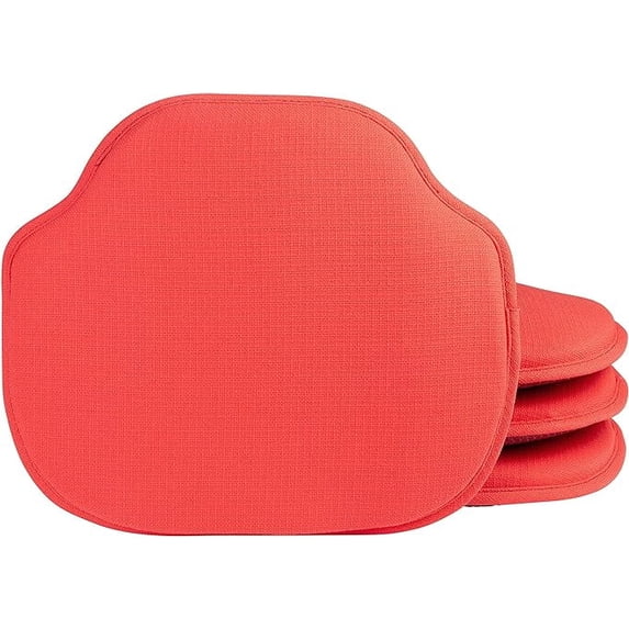 The Gripper Non-Slip Windsor Chair Cushion, for the Kitchen and living Room, 16x15 Inches, Set of 4, Coral