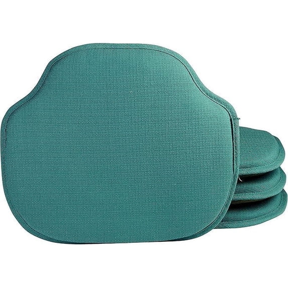 The Gripper Non-Slip Windsor Chair Cushion, for the Kitchen and living Room, 16x15 Inches, Set of 4, Teal
