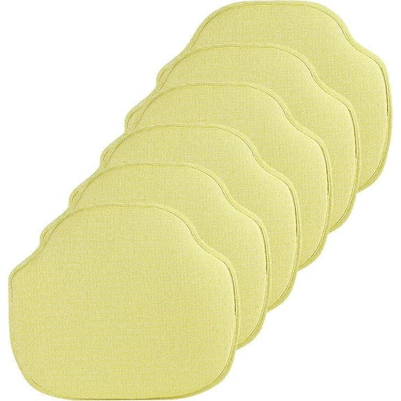 The Gripper Non-Slip Windsor Chair Cushion, for the Kitchen and living Room, 16x15 Inches, Set of 6, Yellow