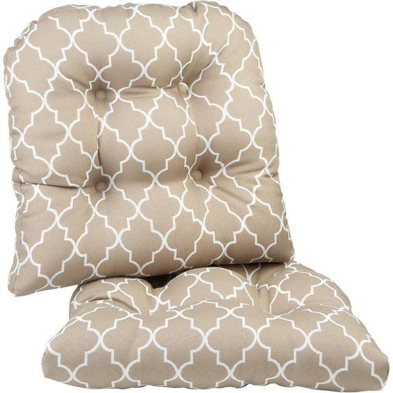 Klear Vu Gripper Overstuffed Universal Non-Slip Dining Chair Cushions for Kitchen Decor or Office Use, U-Shaped Skid-Proof Seat Pad, 15x15 Inches, 2 Count , Graystone