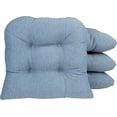 thumbnail image 1 of Klear Vu Gripper Overstuffed Universal Non-Slip Dining Chair Cushions for Kitchen Decor or Office Use, U-Shaped Skid-Proof Seat Pad, 15x15 Inches, 4 Count, Slub Wedge Blue, 1 of 5